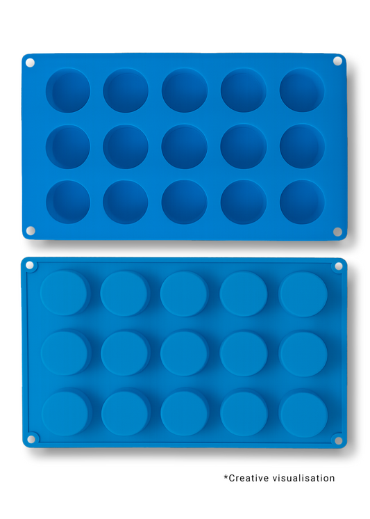 Silicone Soap Mold Circular Shapes 15 Cavity