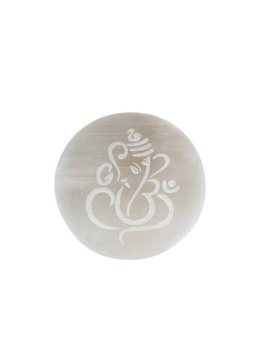 Ganapati Selenite Plate