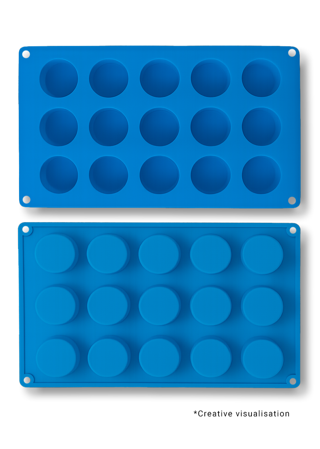Silicone Soap Mold Circular Shapes 15 Cavity